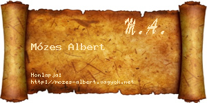 Mózes Albert névjegykártya
