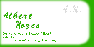albert mozes business card