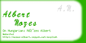 albert mozes business card